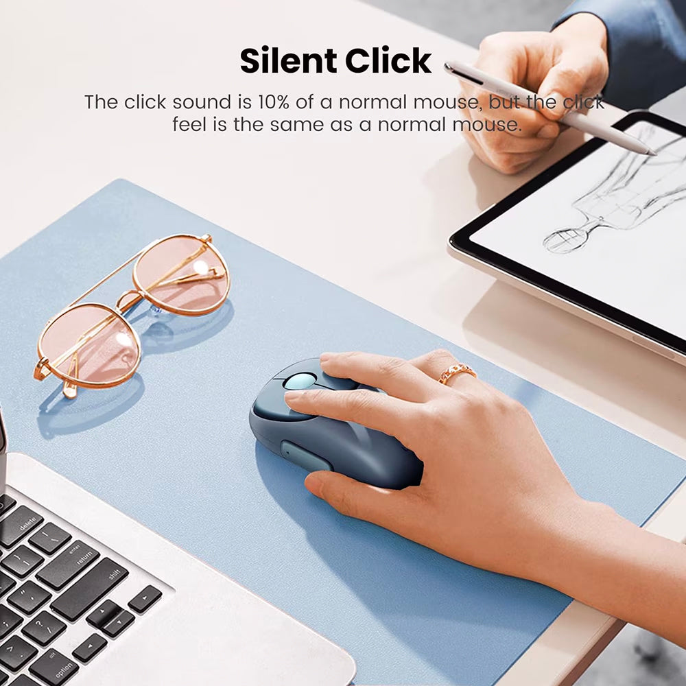 Mysz Bezprzewodowa UGREEN MU102 FUN+, 4000DPI, BT / Wi-Fi, Niebieska