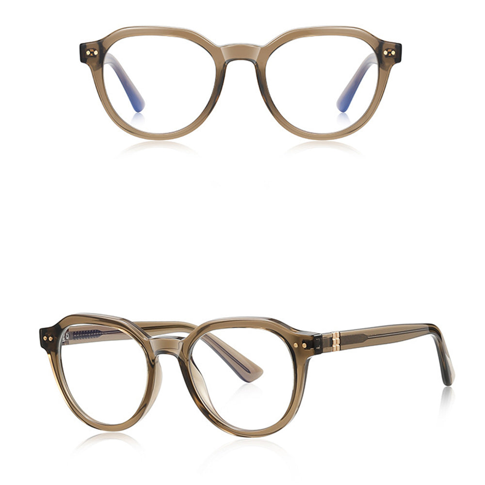 Techsuit 2228 Men's Computer Glasses, Anti-Blue Light, Light Brown