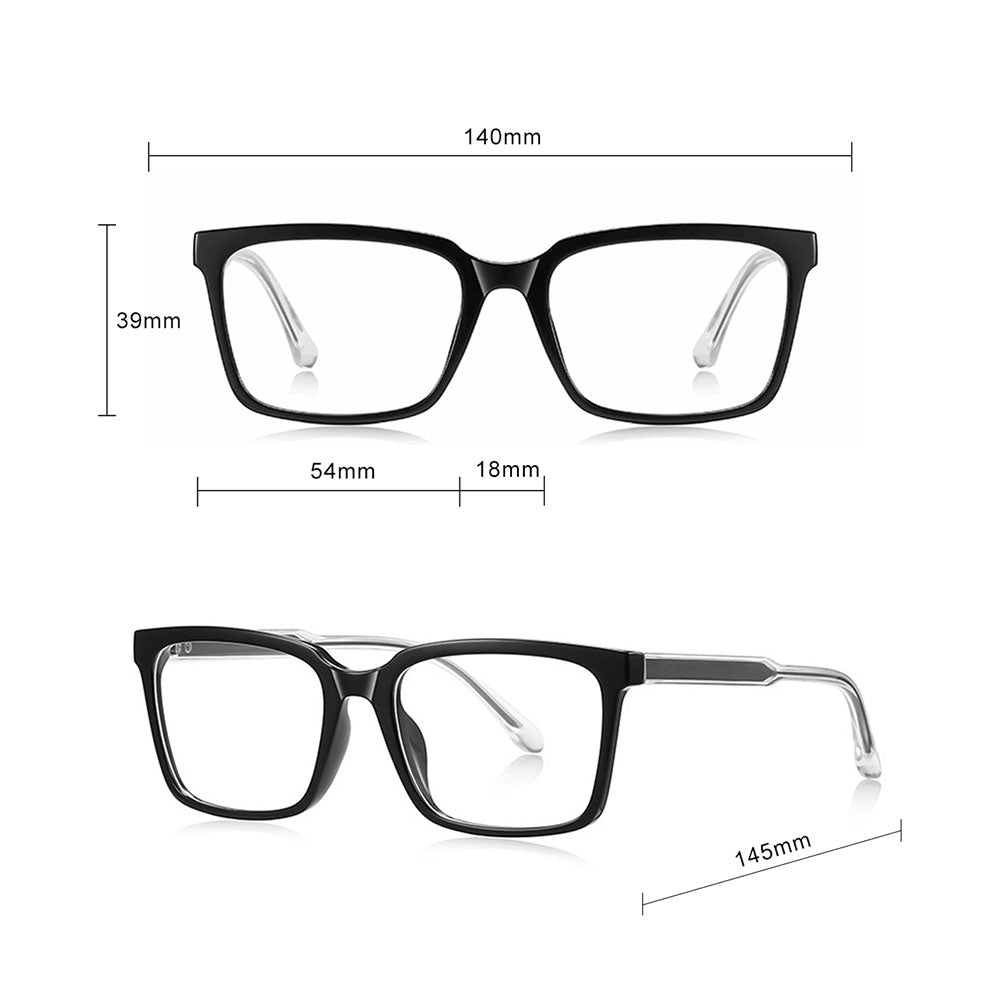 Okulary do komputera męskie Techsuit LS091, antyniebieskie, czarne
