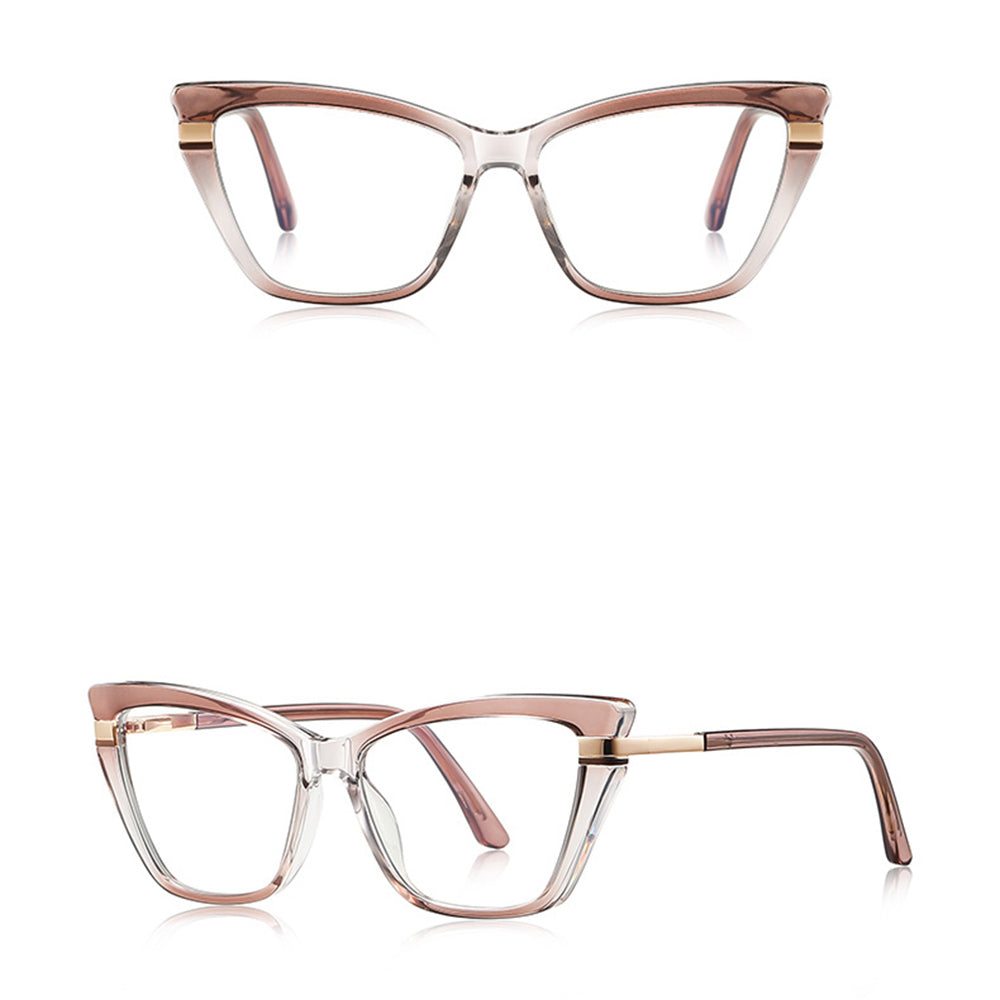 Techsuit 2271 Women's Computer Glasses, Anti-Blue Light, Light Brown