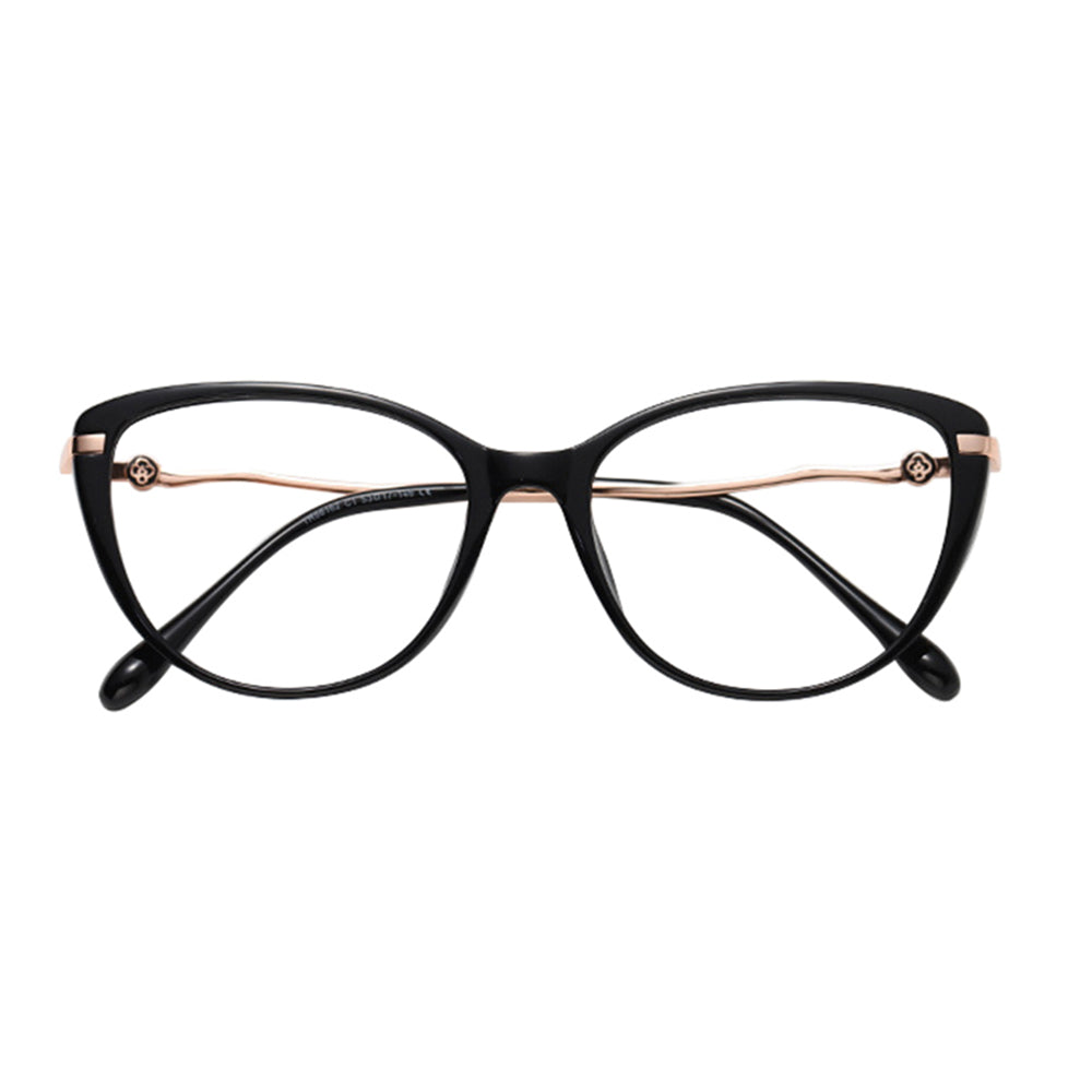 Techsuit 86162 Women's Computer Glasses, Anti-Blue Light, Black Gold