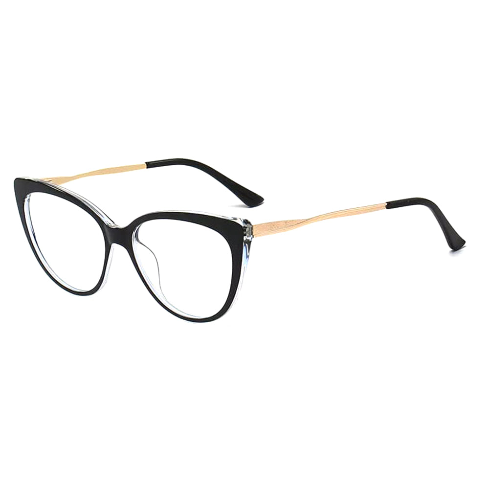 Okulary do komputera damskie Techsuit F5018-C72, antyniebieskie, czarne