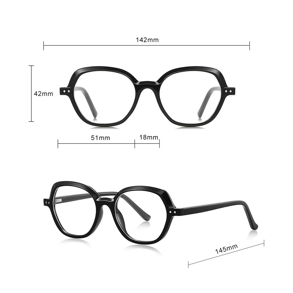 Okulary komputerowe damskie Techsuit LS051, antyniebieskie, czarne