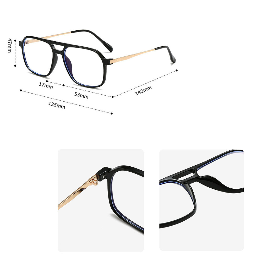 Okulary komputerowe unisex Techsuit 83092, antyniebieskie światło, czarno-złote