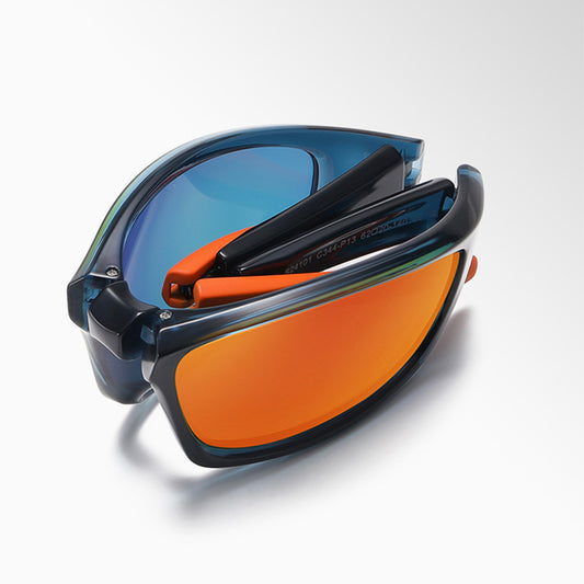 Okulary rowerowe unisex Techsuit 24101, polaryzacyjne, niebieskie