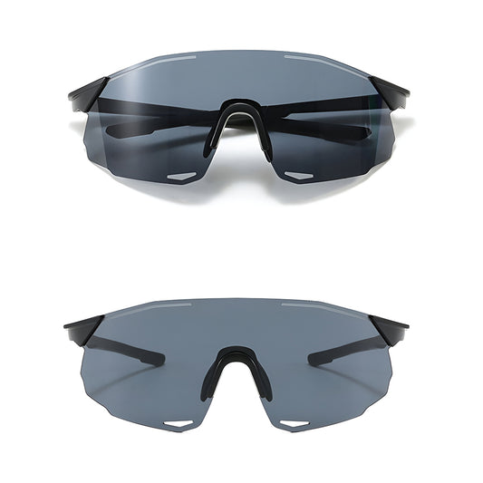 Okulary rowerowe unisex Techsuit 8853, czarno-srebrne