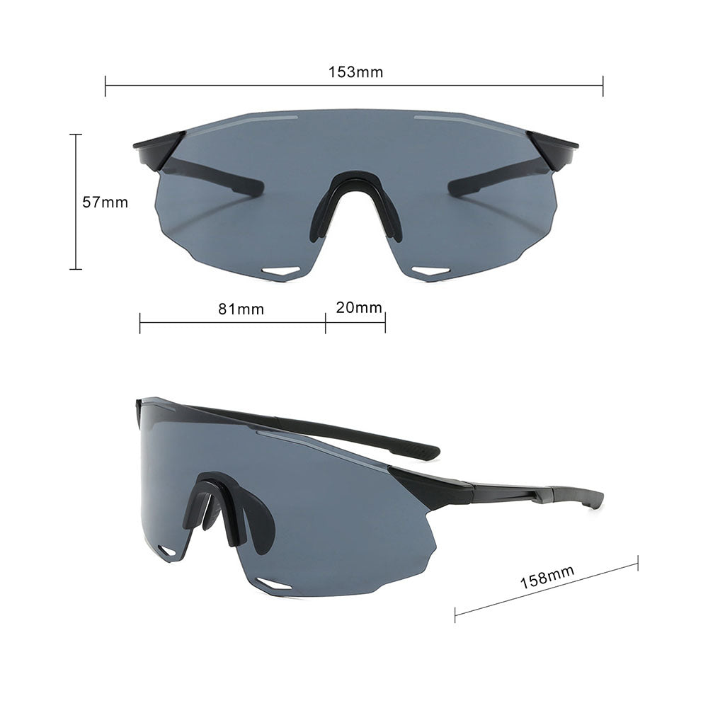 Okulary rowerowe unisex Techsuit 8853, czarno-srebrne