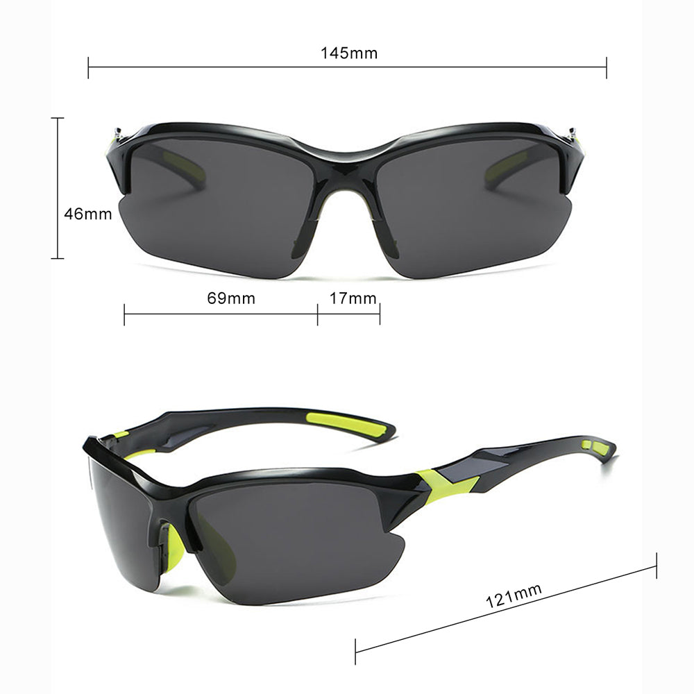 Okulary rowerowe unisex Techsuit 9301, ochrona UV, czarne