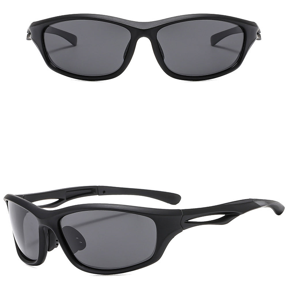 Okulary rowerowe unisex Techsuit 9309, polaryzacyjne, czarno-szare