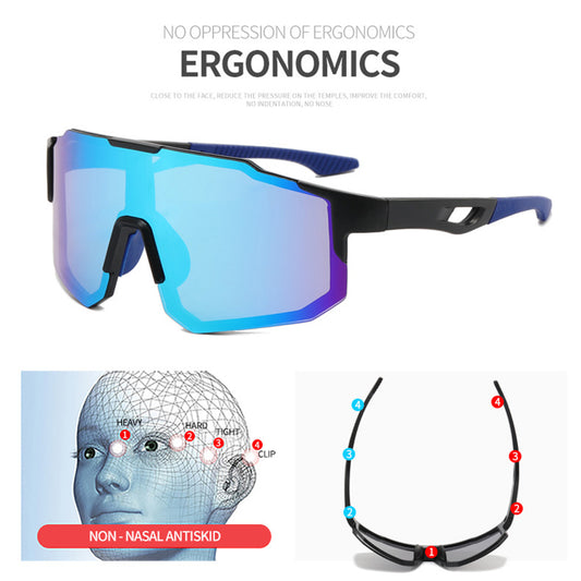 Okulary rowerowe unisex Techsuit 9337, ochrona UV, czarno-srebrne