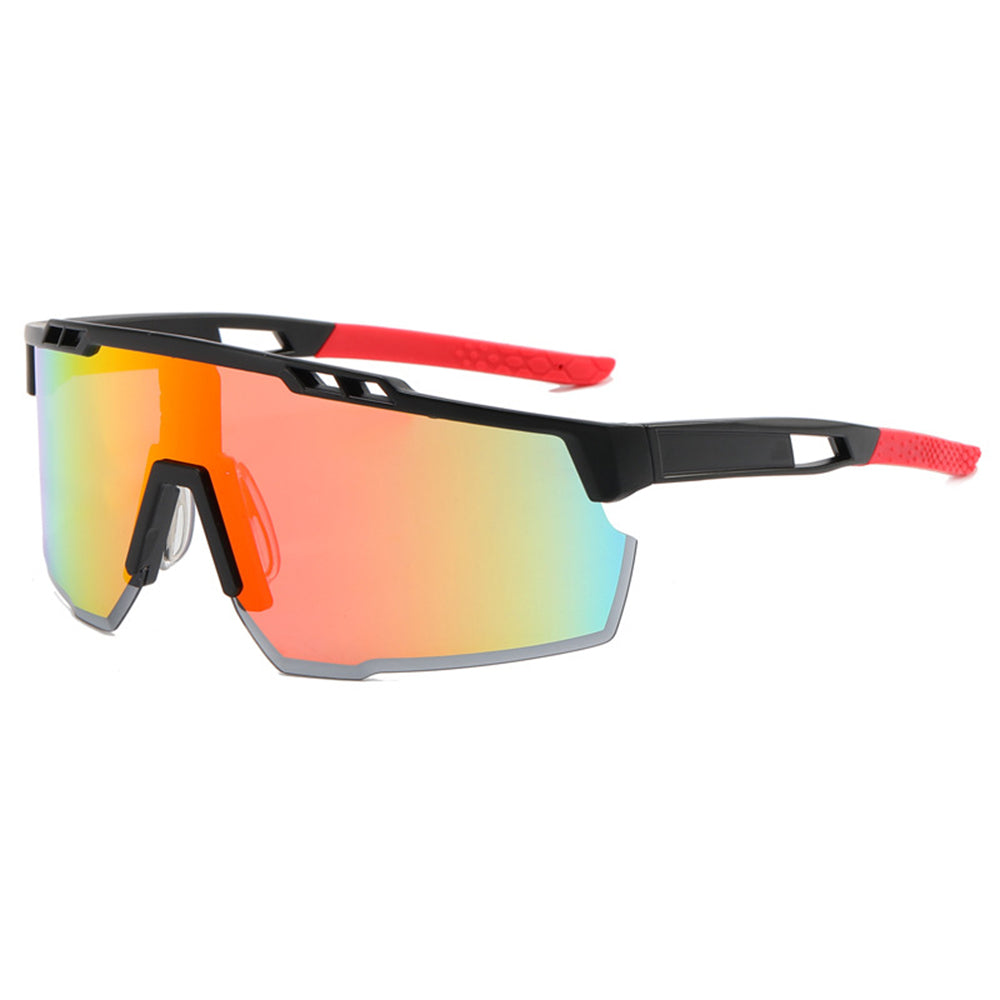 Okulary rowerowe unisex Techsuit 9963, czarno-pomarańczowe