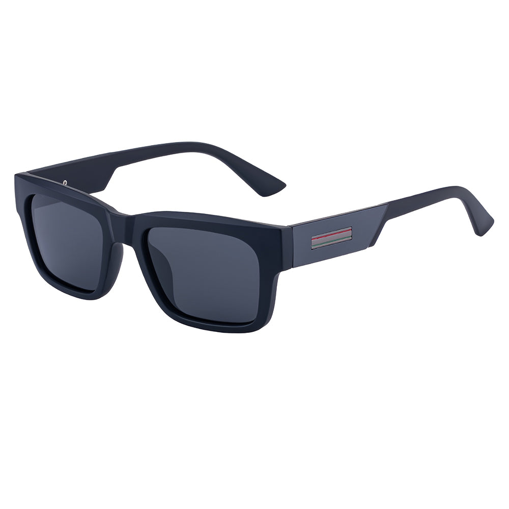 Okulary Przeciwsłoneczne Męskie Techsuit 8491, Polaryzacyjne, Ochrona UV, Matowe Czarno-Szare