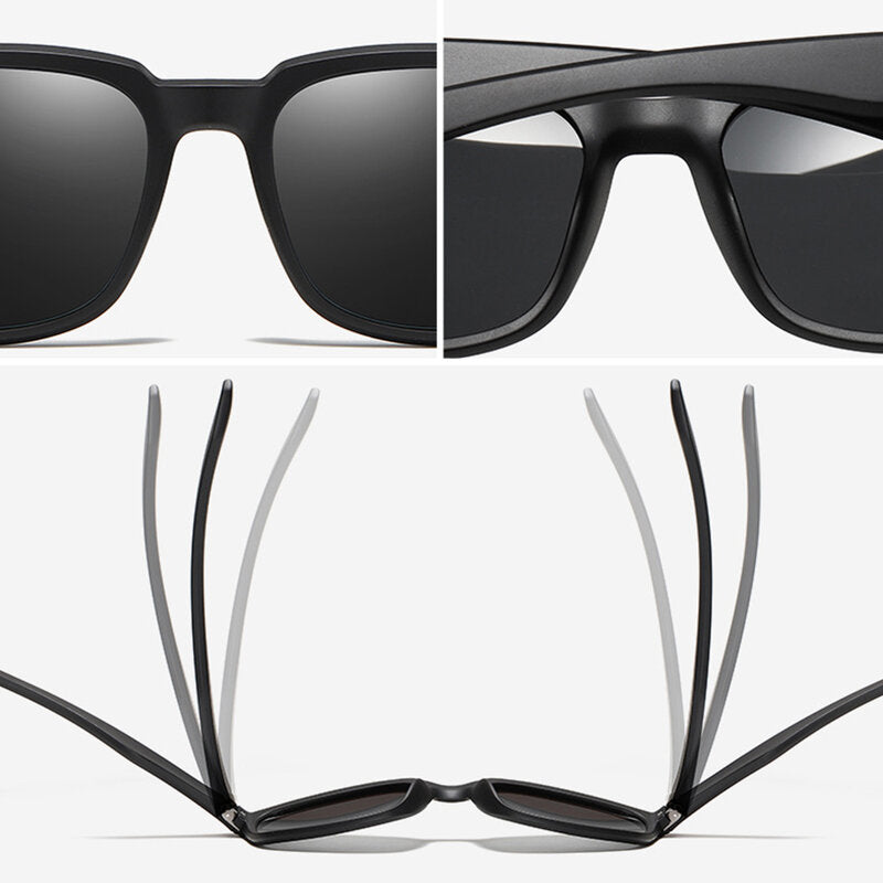 Men's Techsuit TR90 Sunglasses (MM101), Polarized, UV Protection, Matte Black Gray