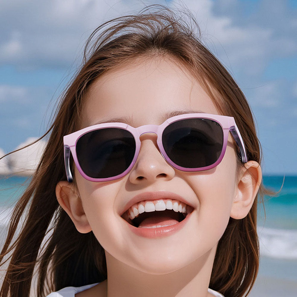 Techsuit 691 Kids Sunglasses, Polarized, UV Protection, Black Orange Gradient