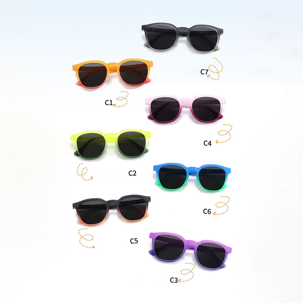 Techsuit 691 Kids Sunglasses, Polarized, UV Protection, Black Orange Gradient