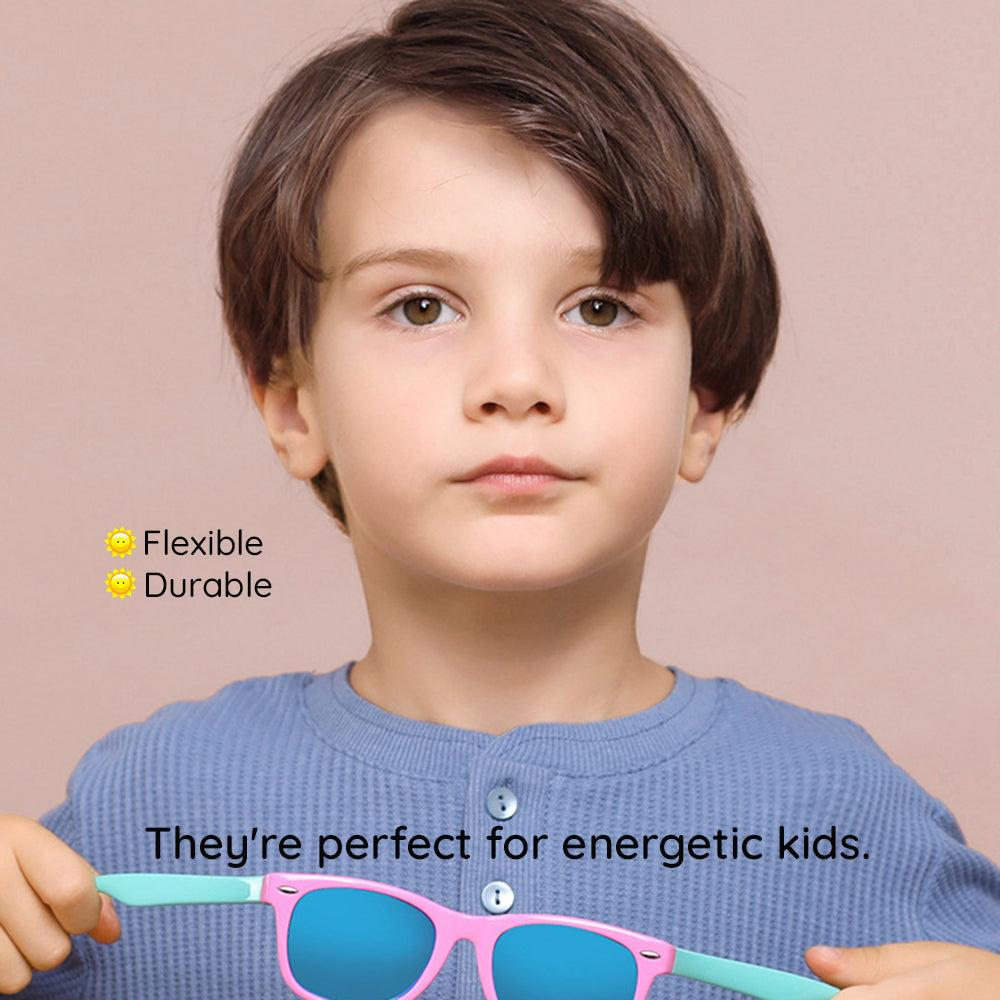 Okulary Przeciwsłoneczne Dla Dzieci Techsuit D802, Polaryzacyjne, Ochrona UV, Czarno-Niebieskie