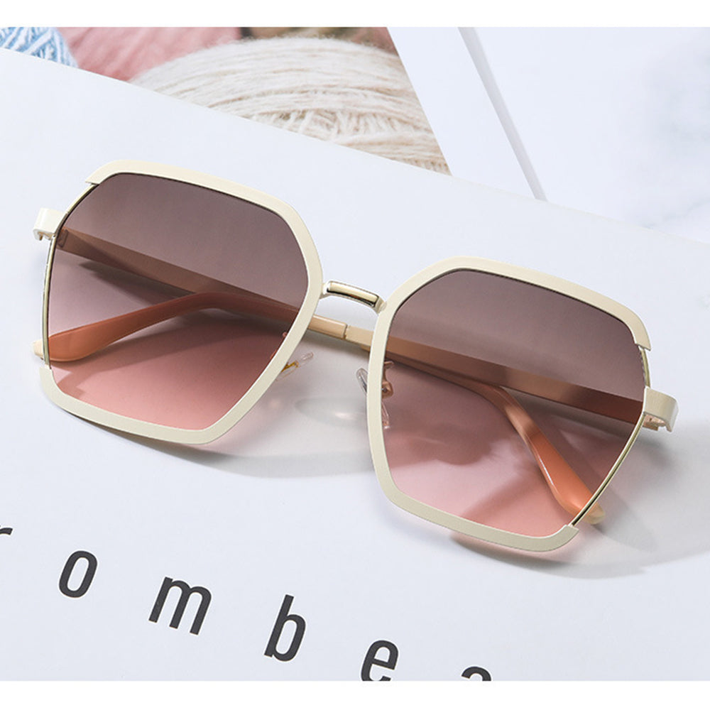 Damskie okulary przeciwsłoneczne Techsuit 191, polaryzacyjne, ochrona UV, kremowo-brązowe