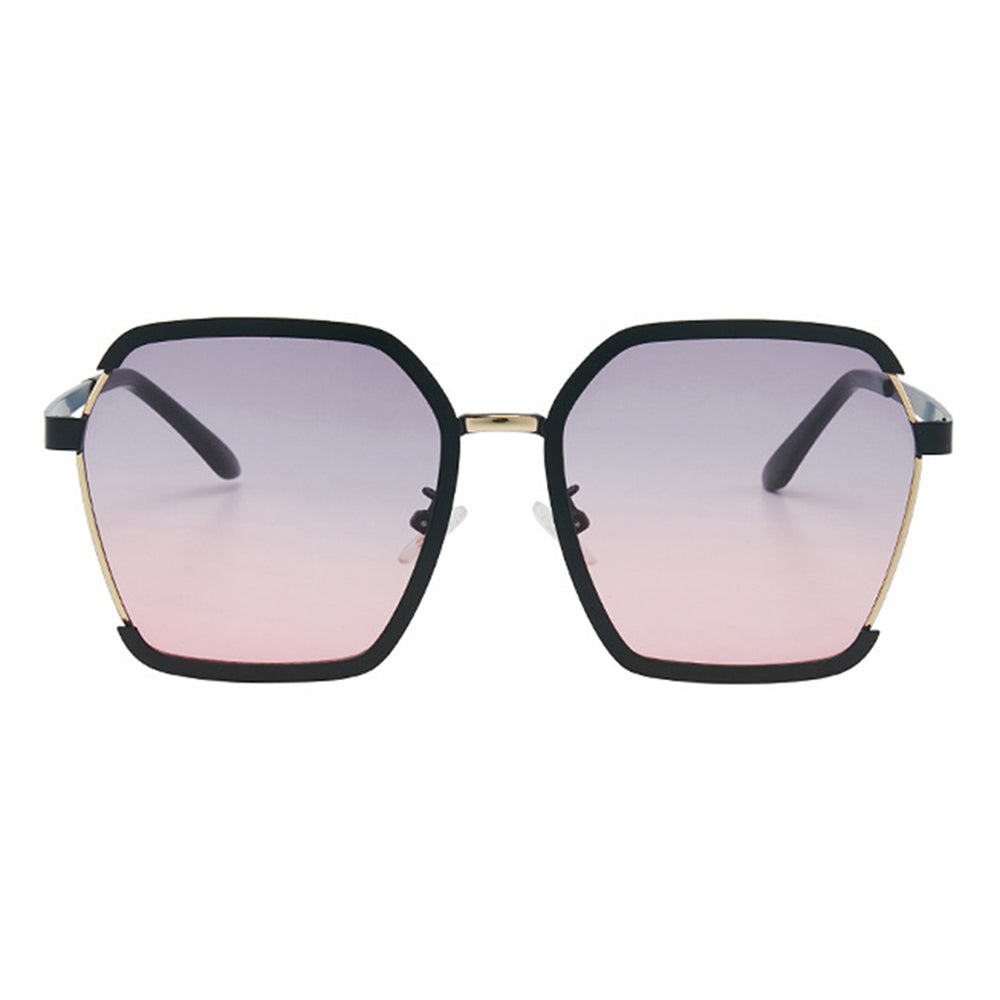 Damskie okulary przeciwsłoneczne Techsuit 191, polaryzacyjne, ochrona UV, czarno-szaro-różowe