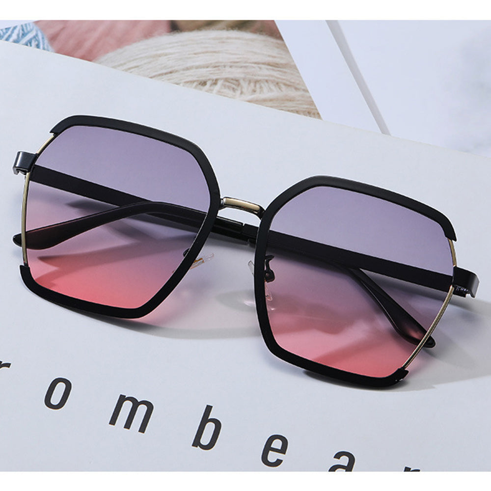 Damskie okulary przeciwsłoneczne Techsuit 191, polaryzacyjne, ochrona UV, czarno-szaro-różowe