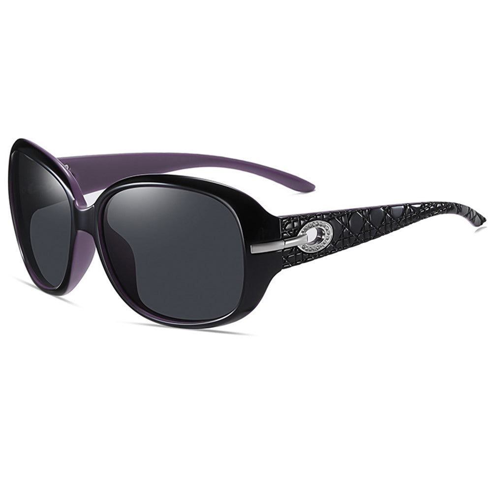 Damskie okulary przeciwsłoneczne Techsuit 2012, polaryzacyjne, ochrona UV, czarne fioletowe szare