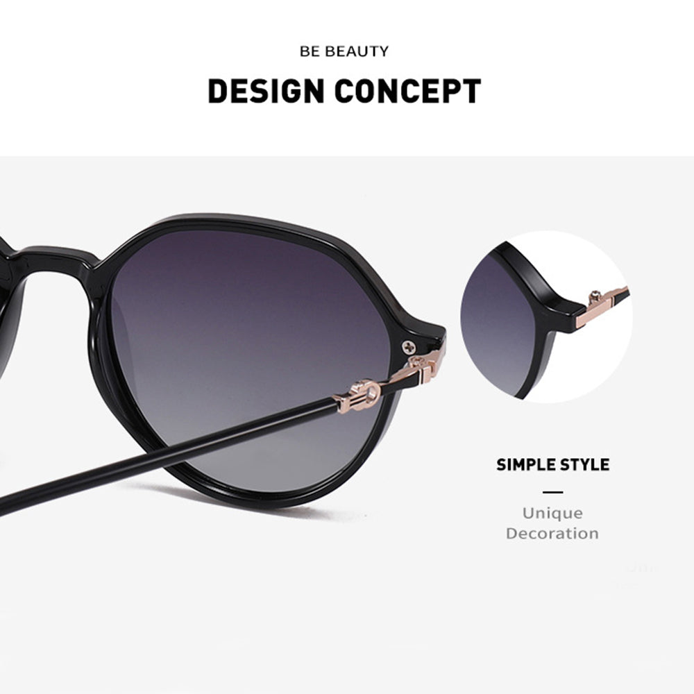 Techsuit 2203 Women's Sunglasses, Polarized, UV Protection, Black Gray