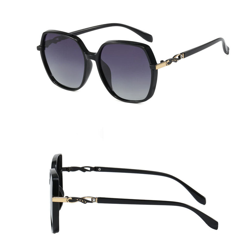 Damskie okulary przeciwsłoneczne Techsuit 5223, polaryzacyjne, ochrona UV, czarne