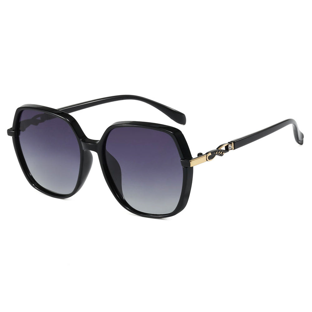 Damskie okulary przeciwsłoneczne Techsuit 5223, polaryzacyjne, ochrona UV, czarne