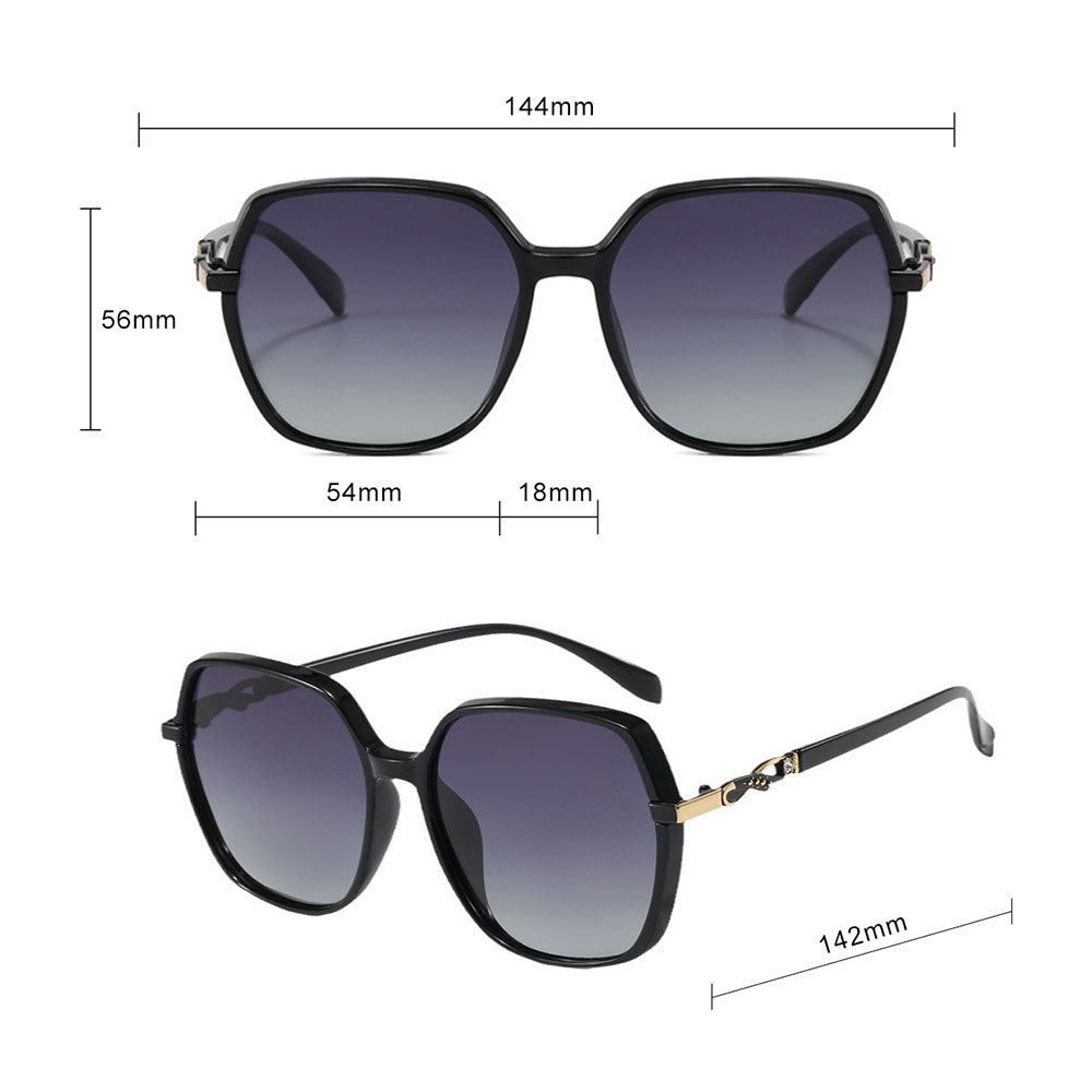 Damskie okulary przeciwsłoneczne Techsuit 5223, polaryzacyjne, ochrona UV, czarne