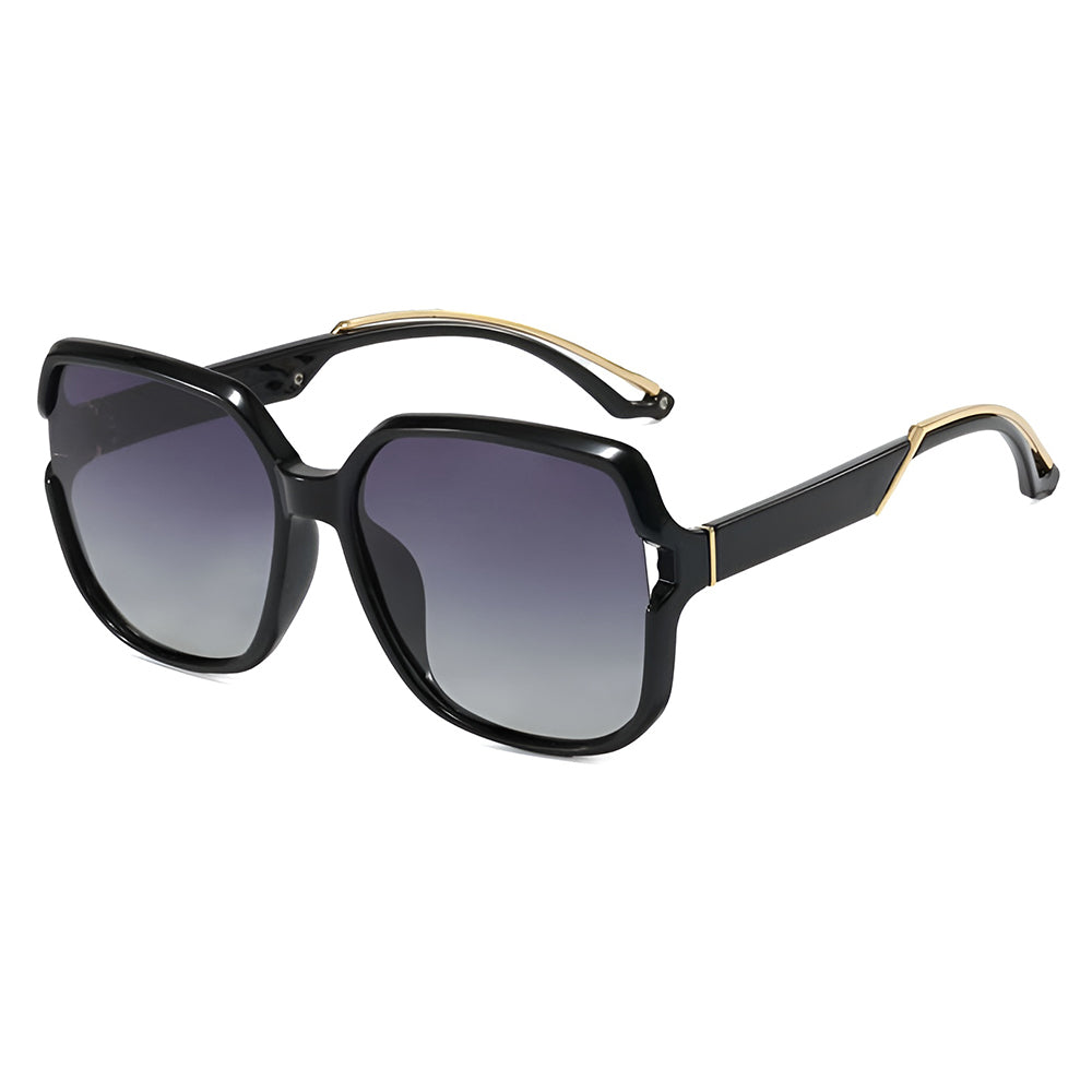 Techsuit 5228 Women's Sunglasses, Polarized, Black and Gold