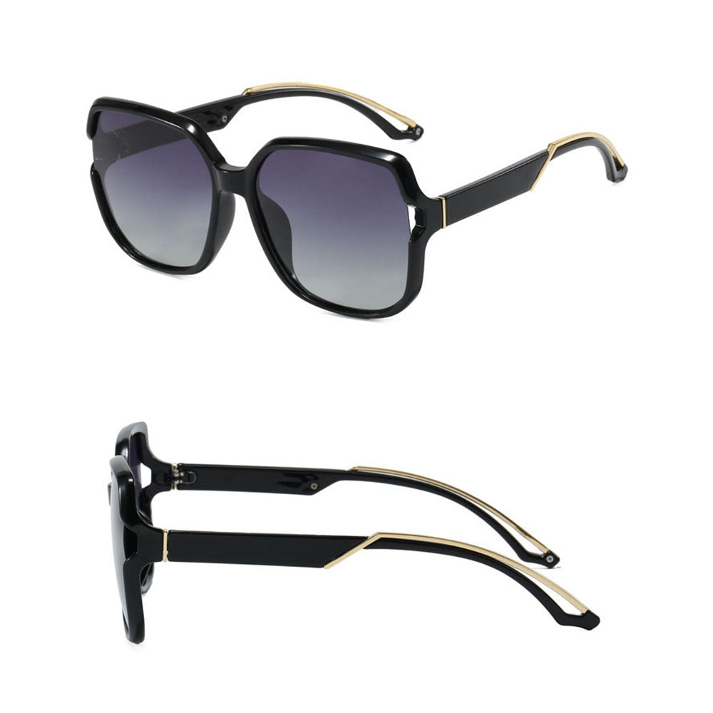 Techsuit 5228 Women's Sunglasses, Polarized, Black and Gold
