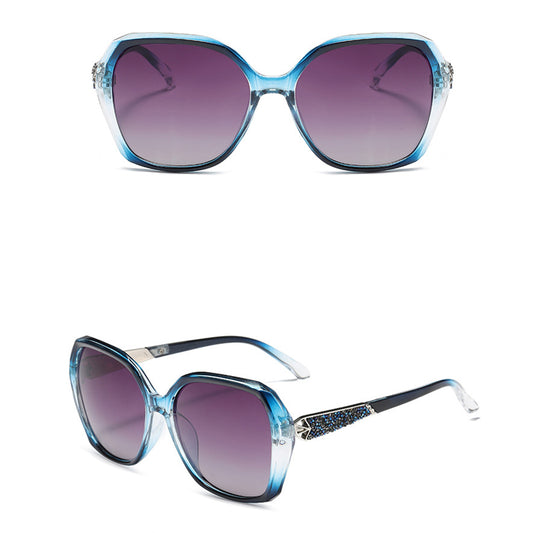 Damskie okulary przeciwsłoneczne Techsuit 5599, polaryzacyjne, ochrona UV, niebiesko-szare