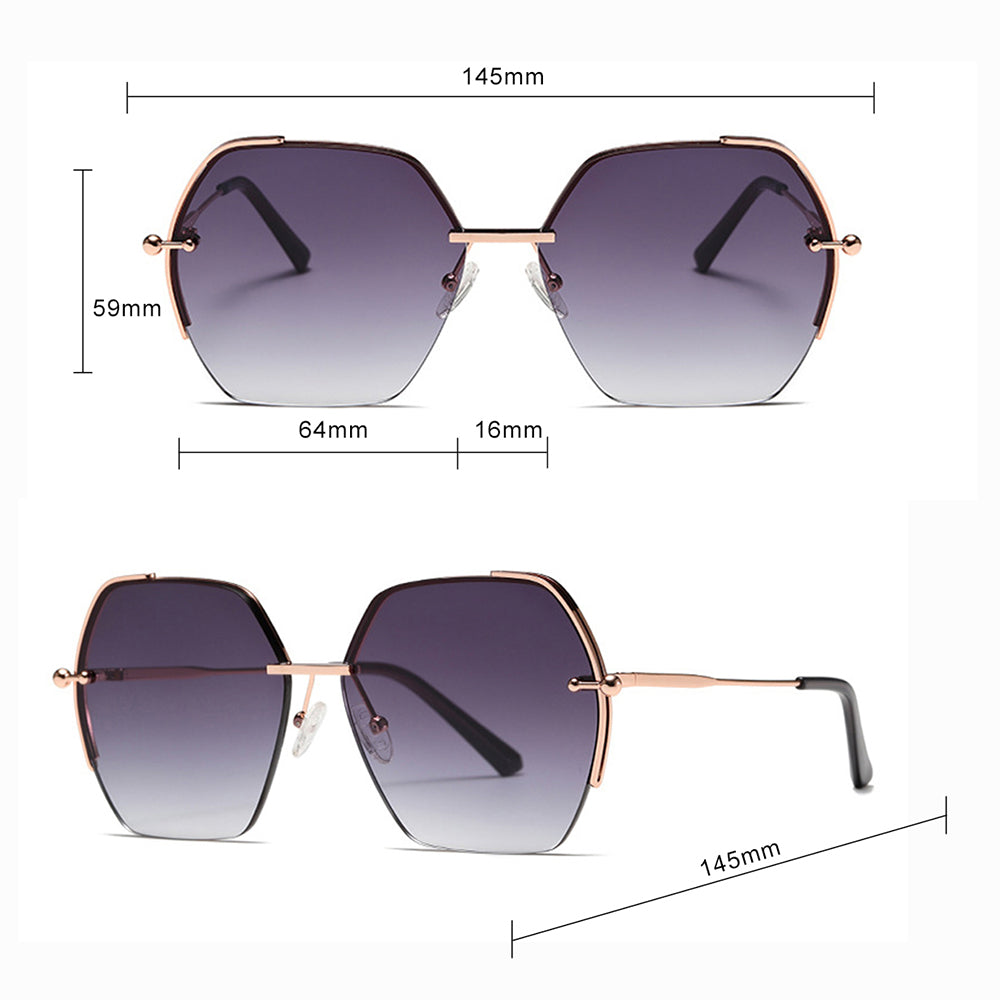 Damskie okulary przeciwsłoneczne Techsuit 8561, różowo-złote szare