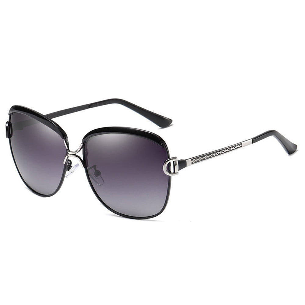 Damskie okulary przeciwsłoneczne Techsuit 8702, polaryzacyjne, ochrona UV, czarne