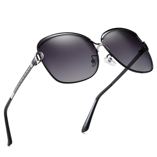 Damskie okulary przeciwsłoneczne Techsuit 8702, polaryzacyjne, ochrona UV, czarne