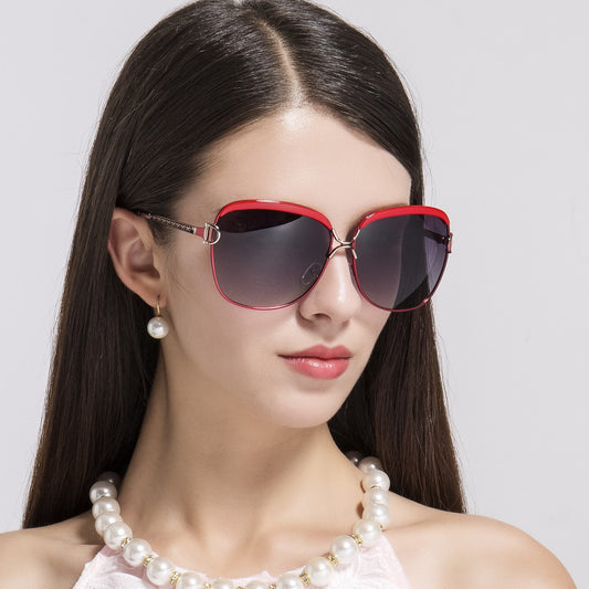 Damskie okulary przeciwsłoneczne Techsuit 8702, polaryzacyjne, ochrona UV, czerwone