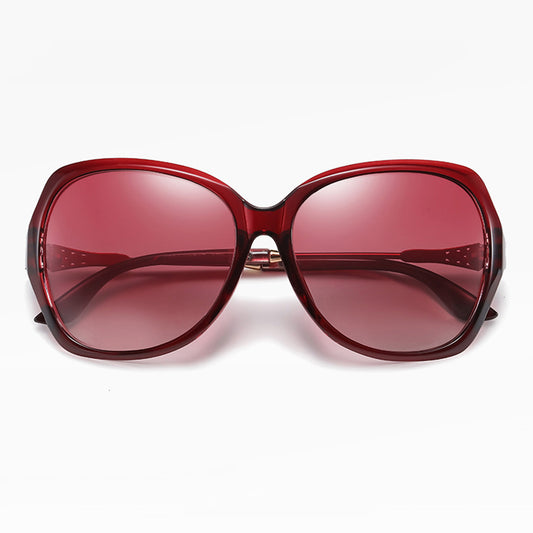 Damskie okulary przeciwsłoneczne Techsuit 8881, polaryzacyjne, ochrona UV, czerwone