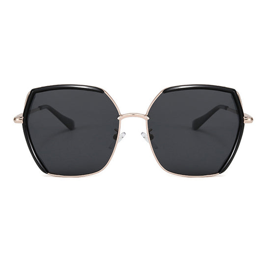 Damskie okulary przeciwsłoneczne Techsuit 9768, polaryzacyjne, ochrona UV, czarno-srebrno-szare