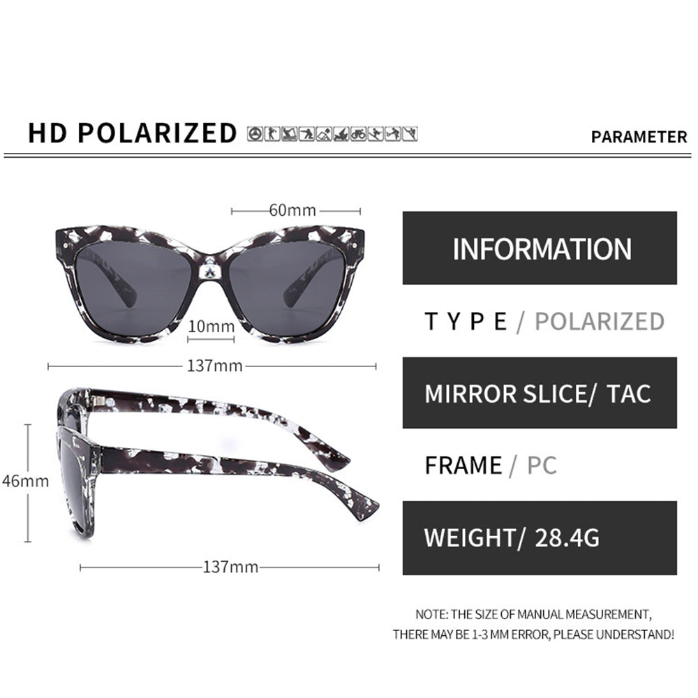 Damskie okulary przeciwsłoneczne Techsuit OD8155-C3, polaryzacyjne, ochrona UV, czarno-brązowe
