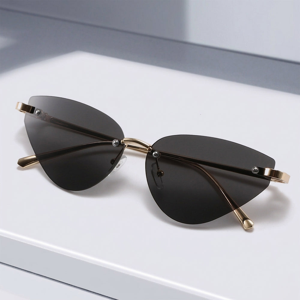Damskie okulary przeciwsłoneczne Techsuit S099, złoto-czarne