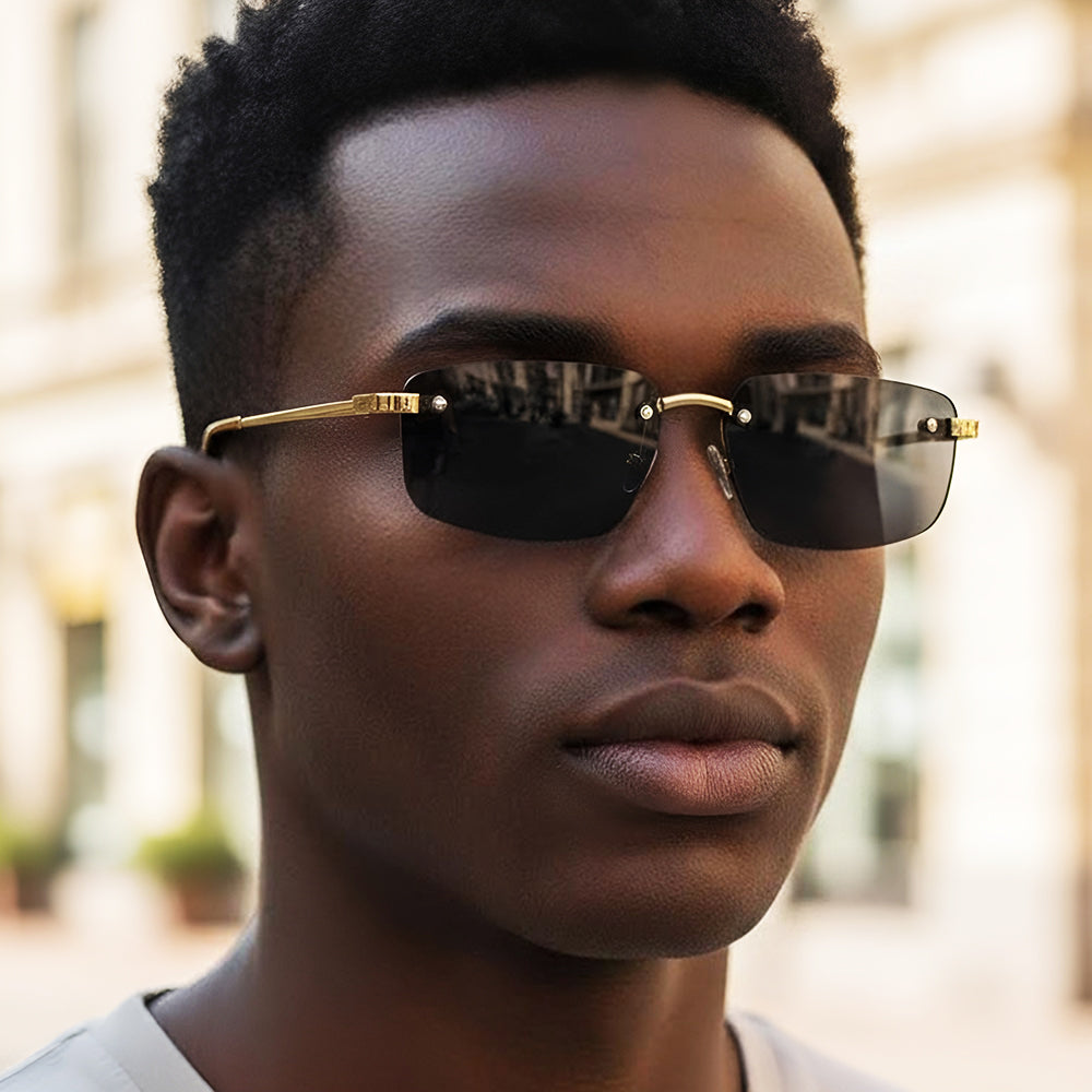 Unisex Techsuit S098 Sunglasses, Gold Brown