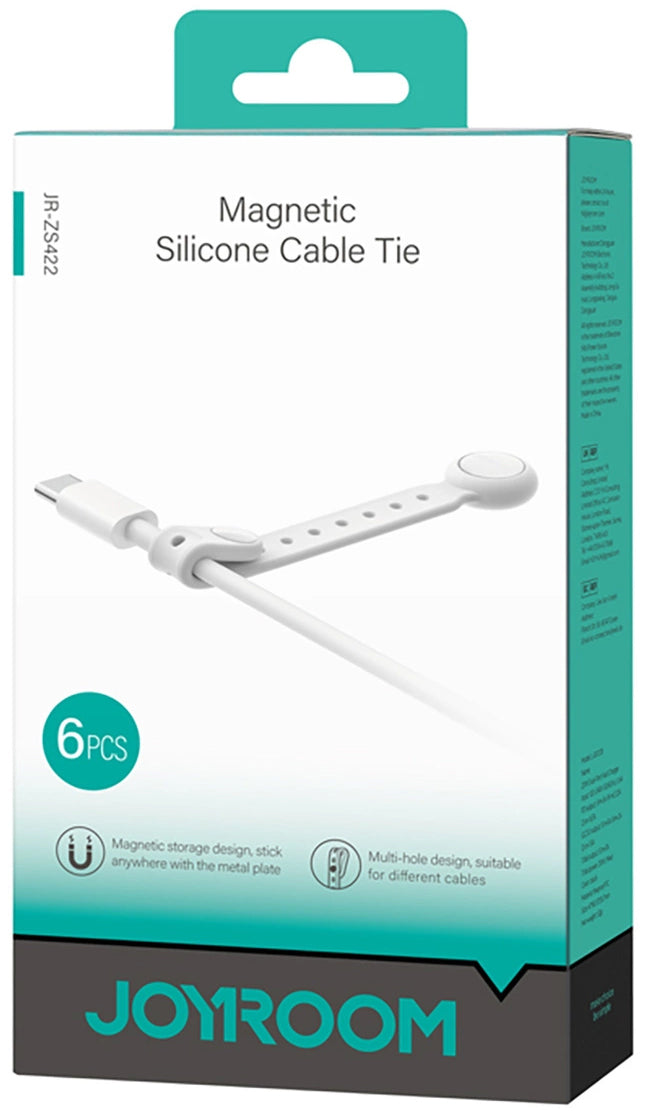 Joyroom JR-ZS422 Cable Organizer, Magnetic, Set of 6 Pieces, White