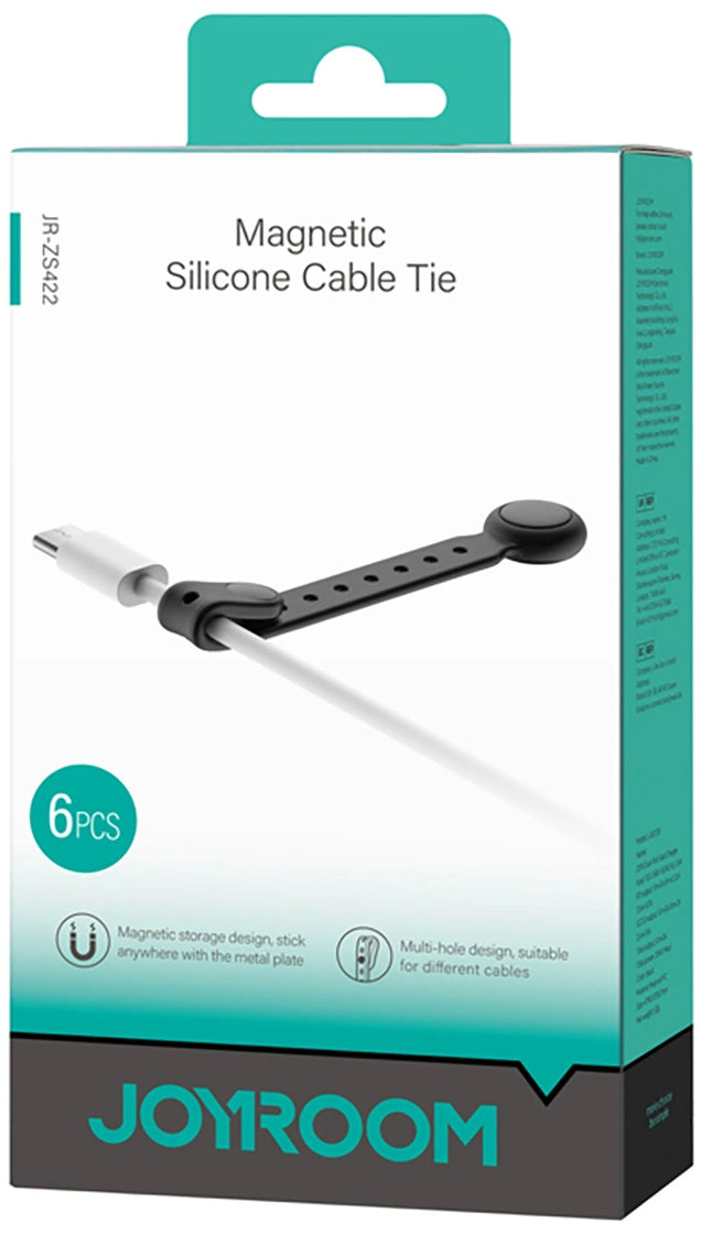 Organizator Kabli Joyroom JR-ZS422, Magnetyczny, Zestaw 6 Sztuk, Czarny