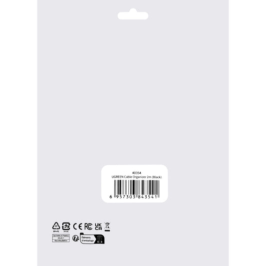 Organizer kabli UGREEN LP124, rzep, 2m, czarny
