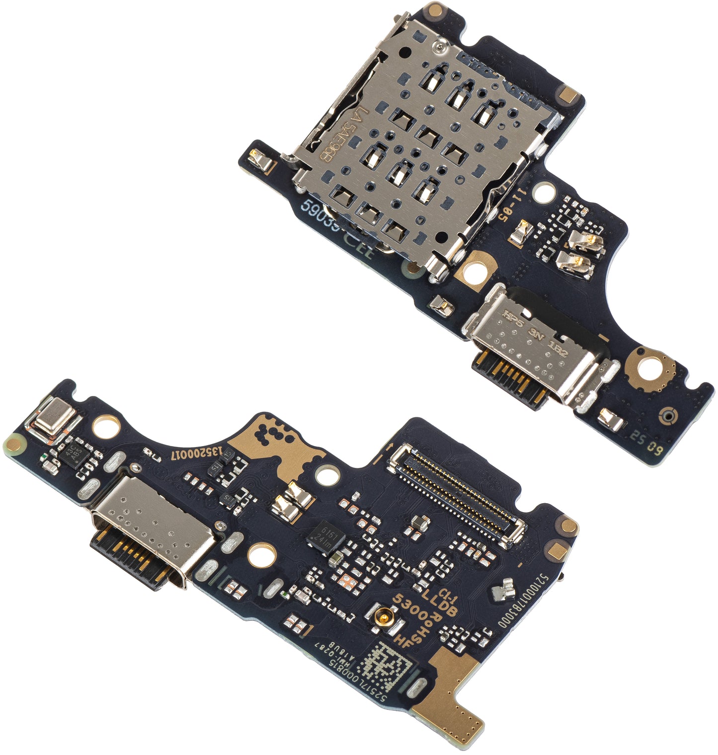 Płyta z Złączem Ładowania - Mikrofon - Moduł Czytnika SIM Xiaomi Poco M7 Pro 5G / Redmi Note 14 5G, Service Pack 56002100O1700