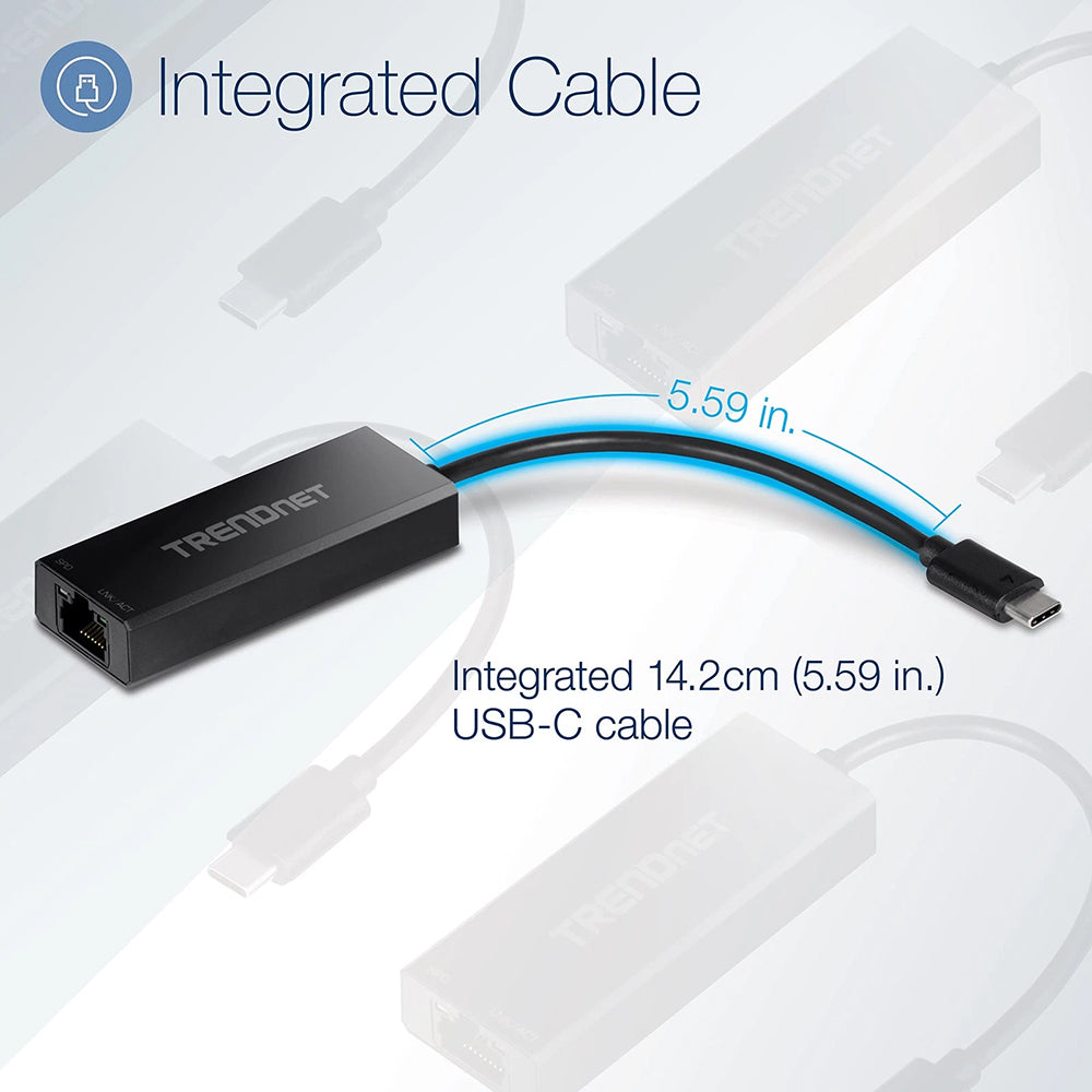 Karta sieciowa Techsuit AC20, RJ45, USB-C, Czarna