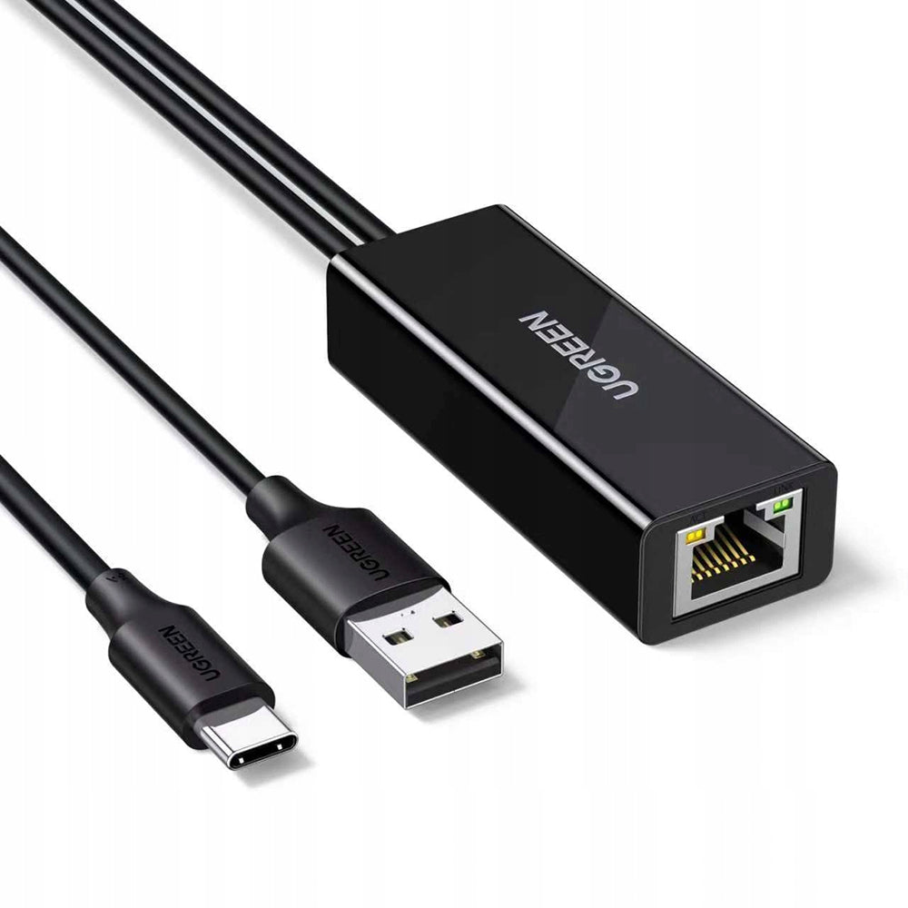Karta Sieciowa UGREEN CR110 (75535), RJ45, USB / USB-C, Czarny