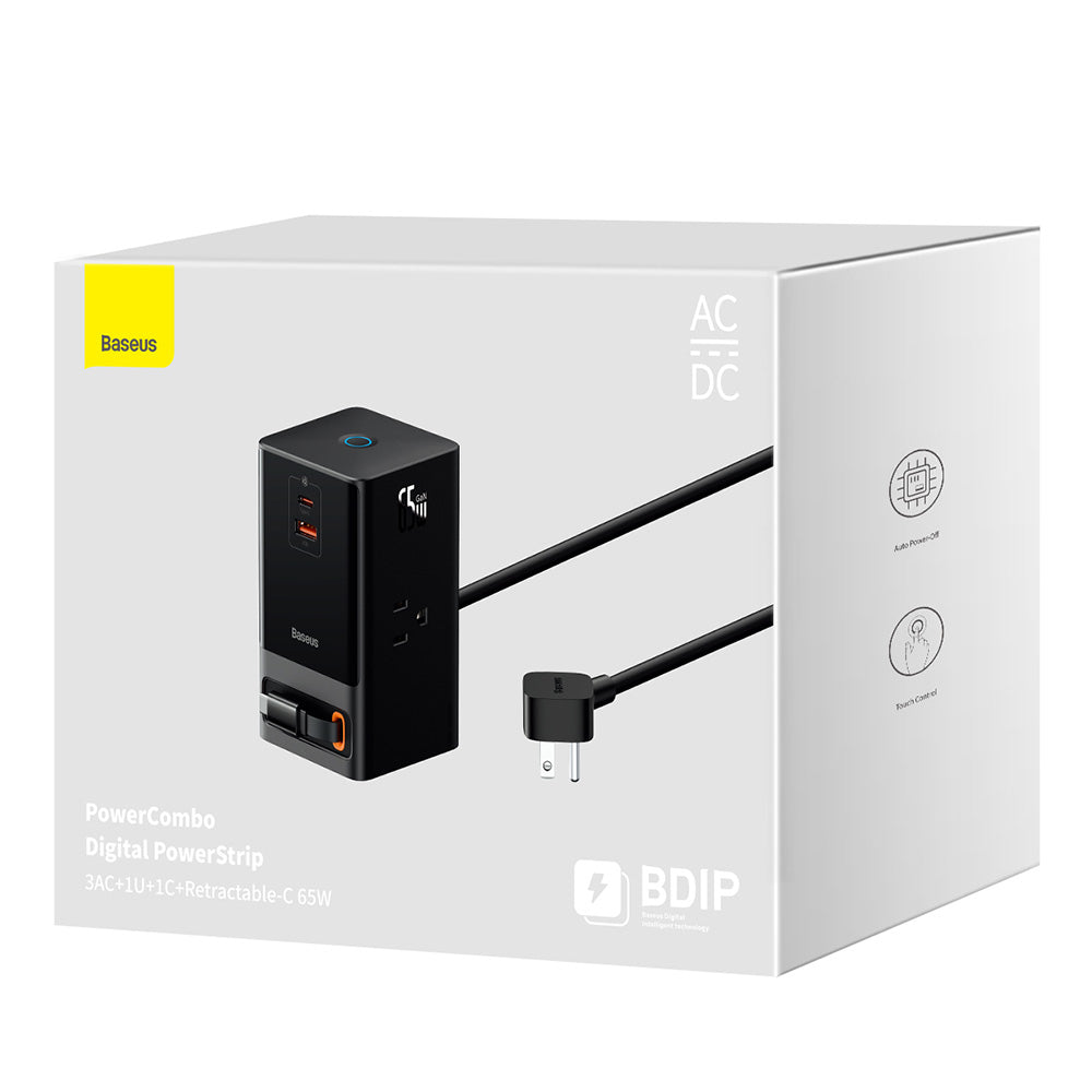 Przedłużacz Baseus PowerCombo US, 3 x Gniazda, Czarny PSLR000101