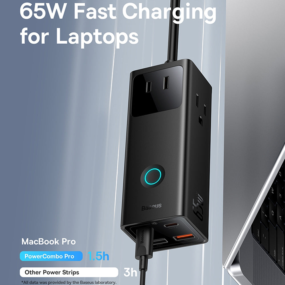 Przedłużacz Baseus PowerCombo US, 3 x Gniazdo, Czarny PSLA020101