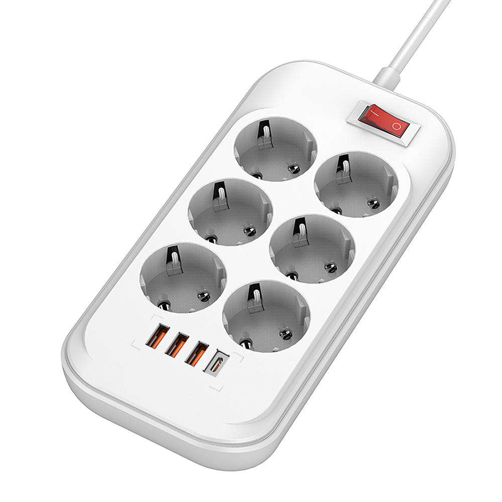 Przedłużacz ColorWay, 6 x Schuko, Biały