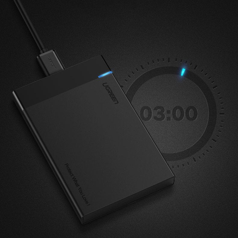 Rack UGREEN US221 dla HDD / SSD SATA 2.5 cala, USB 3.2, Czarny